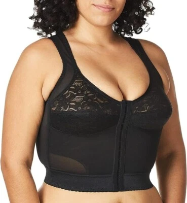 NWD Carnival Front Closure Longline Posture Support Bra Black 40C - Image 1 of 4