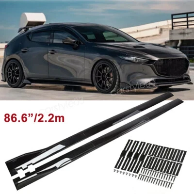 86.6" Side Skirt Extension Rocker Splitter Panel Lip For Mazda 3 S Hatchback Foto 1 de 4