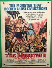 original 1961 THE MINOTAUR 30 x 40 Movie Poster BOB MATHIAS ~ Beautiful Graphics