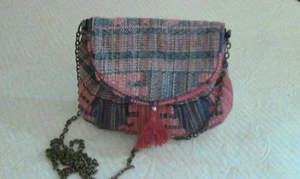 Mossimo Small SWest Print Sequin Purse 5"x 5.5" With 23" Chain Drop Line Blk - Picture 1 of 4