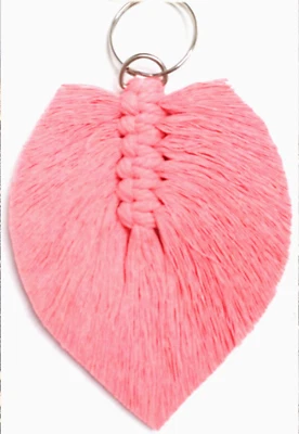 Llavero Macramé Bohemio Hecho a Mano Mujer Accesorio Rosa Macramé Llaveros Foto 1 de 4