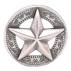 1-1/4" Star Antique Silver Screw Back Concho 11373-41 by Stecksstore - Picture 1 of 1