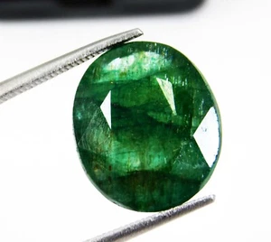 Certified 17.60 Ct Natural Oval Shape Colombian Green Emerald loose Gemstone - Picture 1 of 2