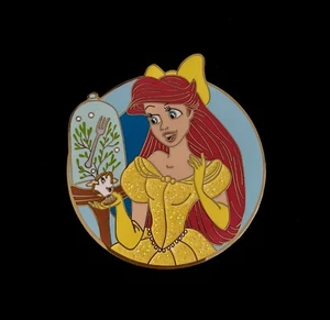 The Little Mermaid Ariel “Belle & Chip” Sparkle Fantasy Pins LE 50 By Ashes Pins - Picture 1 of 2