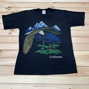 Vintage 1986 JERZEES Mountains Eagle Ski California Nature T Shirt Size Medium - Picture 1 of 10