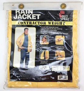 Mid West Rain Coat Jacket Contractor Weight XXL 52” Style 3001 1998 - Picture 1 of 2