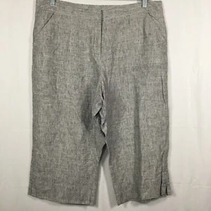 Nurture Pants Womens Sz XL Gray Linen High Rise Straight Leg Culotte Capri - Picture 1 of 10