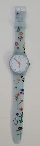 Ladies Swatch Watch Light Blue Floral Pistillo - Picture 1 of 2