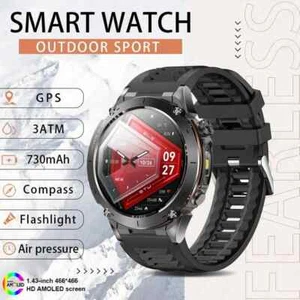 🛡️Smartwatch Uomo 2025 SPORT 1.43" AMOLED GPS Bluetooth 3ATM Waterproof🛡️ - Zdjęcie 1 z 13