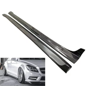 For Benz W218 CLS63 AMG 12-18 Real Carbon Fiber Side Skirt Rocker Panel Splitter - Picture 1 of 8