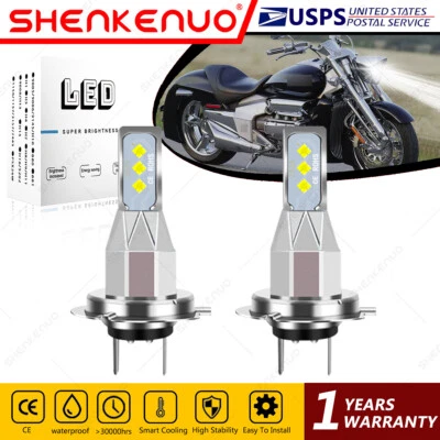 Faros LED blancos para Honda Valkyrie Rune 1800 NRX1800 2004-2005 2X H7 Foto 1 de 4