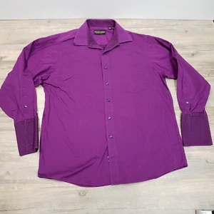 Donald J Trump Signature Collection Shirt Mens 16 1/2 32/33 Purple French Cuff - Picture 1 of 17
