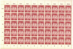 Deutsches Reich Germany Nazi Hitler Lubeck Michel No 862 full sheet of 50 MNH - Picture 1 of 1