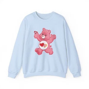 Love Care Bear Heart Retro Sweatshirt, Crewneck Jumper, Gift for her - Picture 1 of 37