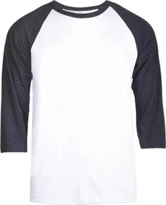 TOP PRO Men's 3/4 Sleeve Casual Raglan Jersey Baseball Tee Shirt (M / C.GR/WHT) - Picture 1 of 1