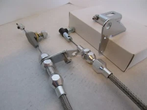 STAINLESS STEEL 48"THROTTLE/700R4 KICKDOWN CABLE & BRACKET KIT#6054X /#55/6051 - Bild 1 von 12