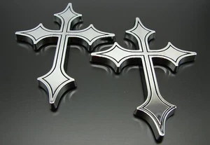 (2) CHRISTIAN HOLY CROSS 3D EMBLEMS STICKERS DECAL.RELIGIOUS CAR EMBLEMS DECALS - Bild 1 von 12