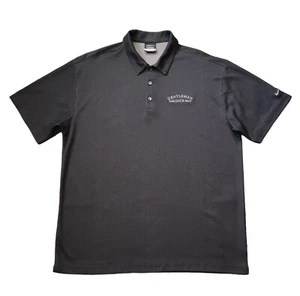 Nike Golf Shirt Mens XL Black Gentleman Jack Swoosh Sleeve Logo Short Sleeve - Picture 1 of 18