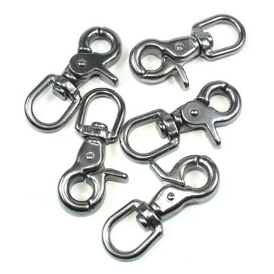 Stainless Steel Lobster Clasps Swivel Eye Snap Hook Trigger Hook Clips Keychains - Image 1 of 4