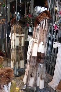 STUNNING Mink Fur Long Coat Two Tone Winter White Brown $18000. ON SALE NOW !!!! - Picture 1 of 10