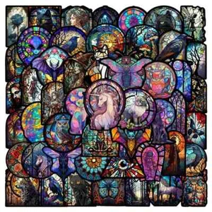 50 Pack of Cool Stained Glass Stickers for Laptop/Water Bottle/Phone Case/iPad - Picture 1 of 2
