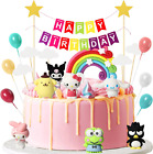 Lidmada 20Pcs Rainbow Kitty Cake Topper Banner Hello Birthday Party Cake Set,