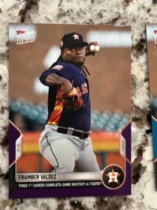 2022 TOPPS NOW PURPLE PARALLEL CARD 10/25 HOUSTON ASTROS FRAMBER VALDEZ #891 - Picture 1 of 1