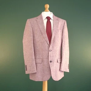 Blazer Samuel Windsor Para Hombre 38R Rosa Lino Un Pecho Chaqueta Formal - Imagen 1 de 13