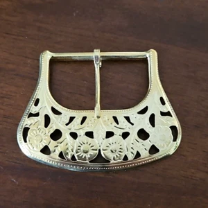 Womens Fashion Belt Buckle 2 Inch Floral Gold Replacement Buckle Only New - Picture 1 of 3