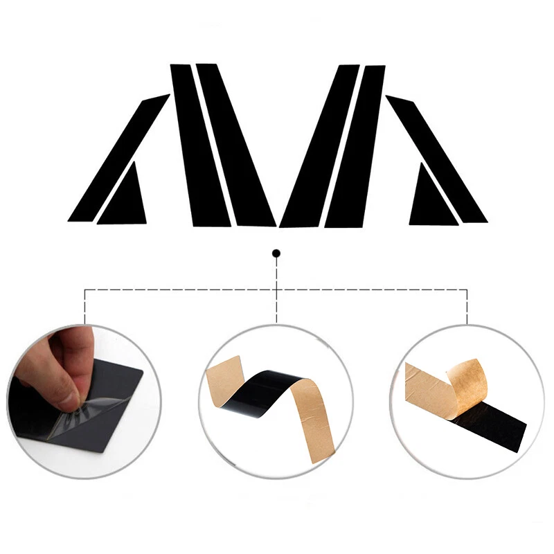 Adhesivo para cubierta de puerta postes de pilar de ventana negro brillante para Jaguar XF X260 2015-2023 Foto 1 de 4