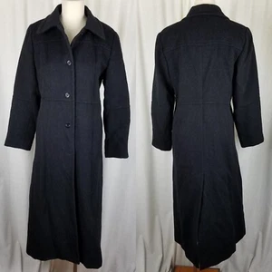 Harve Bernard Petites Alpaca Mohair Wool Long Maxi Peacoat Dress Coat Womens 8P - Picture 1 of 6