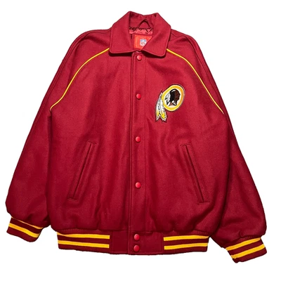 Chaqueta Universitaria De Colección Redskins Para Hombre Mediana Lana Roja NFL Edredón Forrado Más Regalo Foto 1 de 4