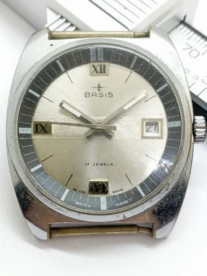 Hermoso reloj BASIS vintage Cal. EB 8800 con 17 joyas manos suizas para piezas Foto 1 de 4