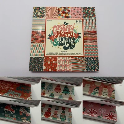 Paper Studio 2025 GROOVY MERRY & BRIGHT 6x6 Paper Pad NEW Christmas Scrapbook - Image 1 of 4