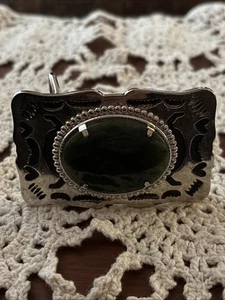DE COLECCIÓN PIEDRA HOMBRE MUJER HEBILLA CINTURÓN JADE - Imagen 1 de 3