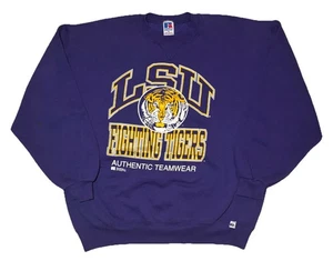 Vtg 80s Russell Athletic LSU Tigers Authentic Teamwear Sweatshirt Crewneck XL - Picture 1 of 7
