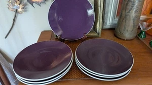 Sasaki Colorstone Plum Dinner Plates 10.75" Made In Japan Textured Finish Glaze - Picture 1 of 9