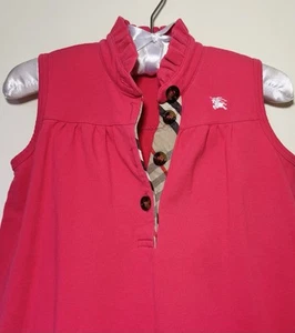 Burberry London Girls 4 Y (104) Summer Knit Dress Berry Pink With Nova Check - Picture 1 of 7