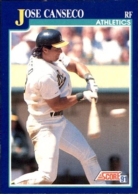 Jose Canseco 1991 Score #1 Oakland Athletics FREE SHIPPING AutographDen - Image 1 of 2