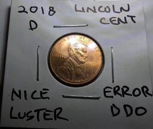 Moneta errore dritto doppio fustellato centesimo scudo Lincoln 2018-D. - Foto 1 di 6