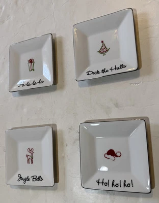 St. Nicholas Square Tis The Season Cocktail Plates Set If Four 6 In. Square!!! - Image 1 of 3