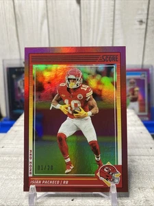2024 Panini Score Red Zone #138 Isiah Pacheco 1/20 First On Print - Picture 1 of 5