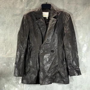 REMAIN BIRGER CHRISTENSEN Women's Mulch Leather Double-Breasted Blazer SZ US6 - Picture 1 of 14