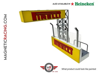Anuncios Pirelli de medio pórtico de pared (escala 1:32) para pistas de autos tragamonedas - Imagen 1 de 3