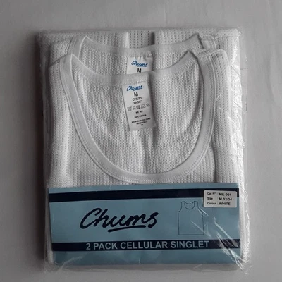 Chums Airtex Vests White, Medium 2 pair - Image 1 of 3