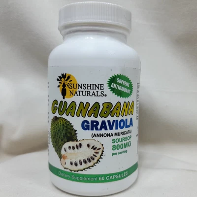 Sunshine Naturals Graviola Supplement. Immune Support and Digestive Aid. 60 Caps - Image 1 of 4