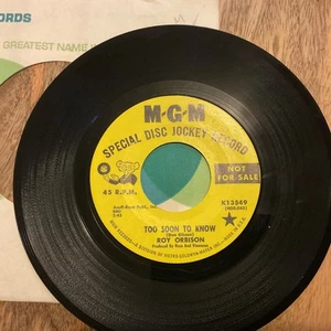 Roy Orbison You'll Never Be Sixteen Again / Too soon to know Promo 45 RPM Record - Picture 1 of 2