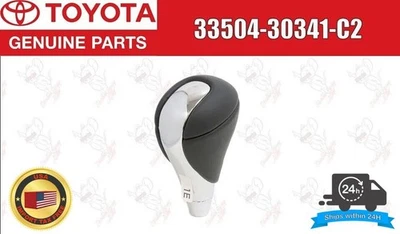 TOYOTA Genuine OEM IS Shift Knob Black Leather Chrome Shift Knob 33504-30341-C2 - Image 1 of 4