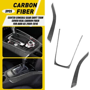 For Audi A5 2008-16 Carbon Fiber Center Console Gear Shift Box Panel Trim Strip - Picture 1 of 15