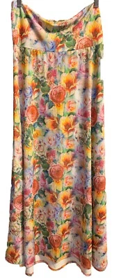 NUEVO LuLaRoe GRANDE IMPRESIONANTE Floral Buceo Slinky Maxi Falda/Vestido Sin Tirantes Foto 1 de 4